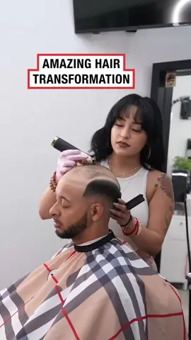 He looks like a different person 👏😲 (🎥: @ivettexhairgoddess) #ladbible #hairtransformation #menshair #bald #toupee #amazing