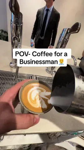 POV- Coffee for a Businessman👨‍💼 Had to make sure this one was looking fancy 👨‍💼 #coffee #latteart #pov #barista #cafe #fyp 