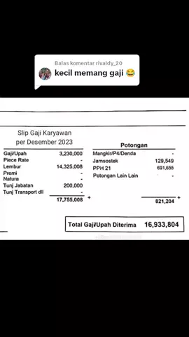 Membalas @rivaldy_20  kecil memang ji sodara 🤭🤣 ramaikan lagi ,#slipgaji #perdesember #fypシ゚viral #lewatberandafypシ #imip_helmkuning 