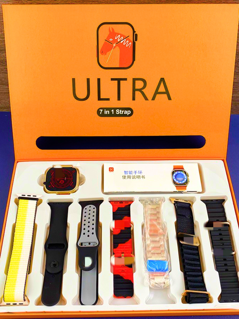 Ultra 7in1 Straps Smart Watch | 2.1 Inch HD Screen With 7 Different Straps | Bluetooth Calling Smart Watch | Like Apple Series 9 | 7 in 1 Ultra Smart Watch | Smart Watch- Series 9 Ultra | Ezzy Cart . . #ultra7in1smartwatch #7in1smartwatchultra #7in1ultrasmartwatch #smartwatchseries9 #series9smartwatch #eidspecialoffer #smartwatch7in1 #ezzycart #ultrasmartwatch7in1