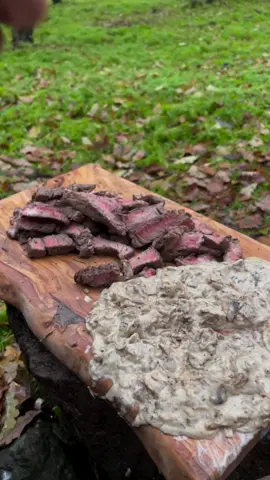 Tenderloin with a Mushroom Sauce?! 🥩 #steak #cooking #outdoorcooking #asmrfood #nature #knifeskills