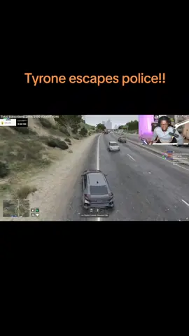 Tyrone escapes police! #gta #gaming #gtaonline #100k #foryoupage #viral #pcgaming #gtaclips #fyp #roleplay #gtarp #clips @Tyrone 