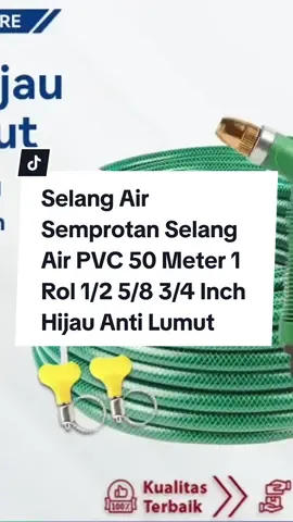 promo Selang Air, panjang 50 Meter 1 Rol, diameter bervariasi, warna Hijau Anti Lumut Tebal 2 mm. turun harga hanya Rp129.000! Cepat beli sekarang  #selangair #selangairsemprot #selangairviral #semprotanselang #semprotanselangair #semprotanselangmurah #semprotanselangairperkebunan #semprotanselangair #SemprotanSelangAirPVC50Meter #selangairhijau 