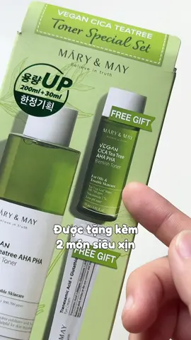 toner tẩy da chớt hàng ngày có thể giúp da trở nên mịn màng, dịu da hơn với Toner Mary&May Vegan Cica Tee Tree AHA PHA Blemish ⭐️ #marynmay #toner #kbeauty #skincare #soothing#sooreanskincare #skincareroutine #BeautyTok #reviewlamdep #xuhuong #viral #fyp #foryou @Mary&May Viet Nam 