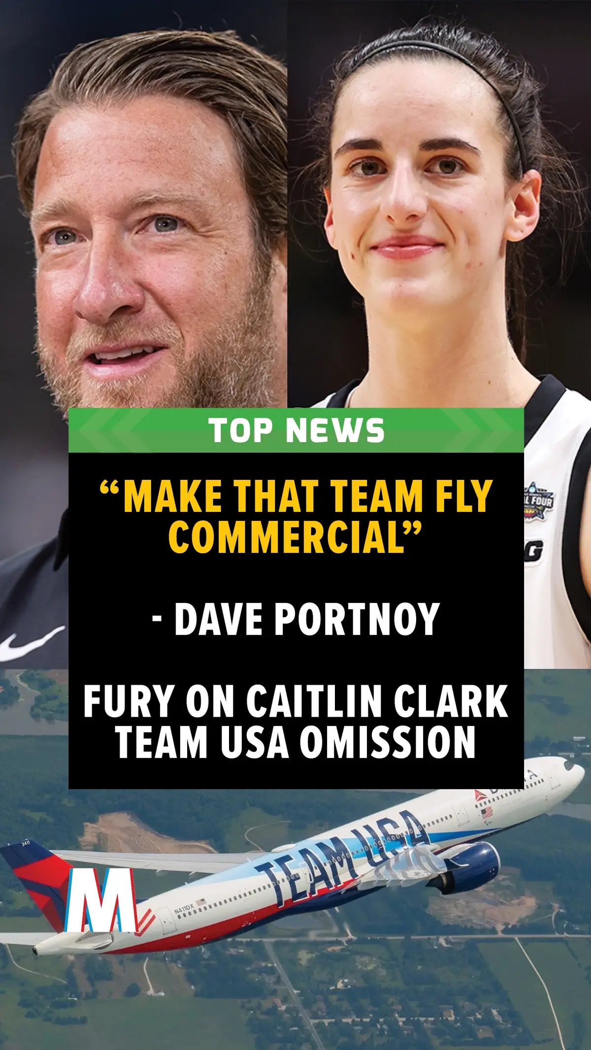 “Make that team fly commercial”- Dave Portnoy unleashes fury on Caitlin Clark Team USA omission #CaitlinClark #DavePortnoy #USA #olympics 