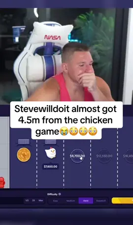 Stevewilldoit almost got 4.5m from the chicken game😭😳😳😳#stevewilldoit 