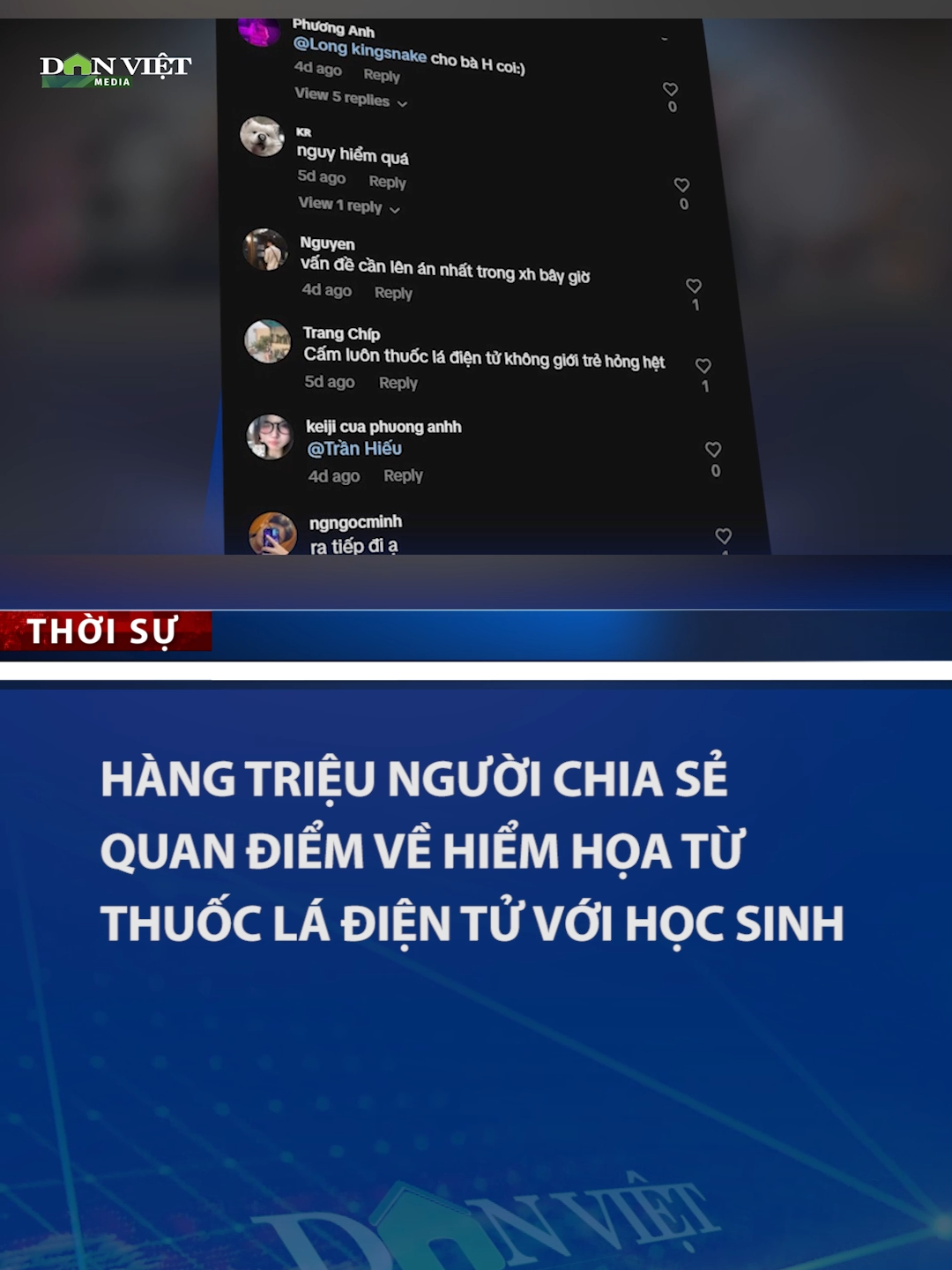 Hàng triệu người chia sẻ quan điểm về hiểm họa từ thuốc lá điện tử với học sinh #onhaxemtin #tiktoknews #danviet #danviet