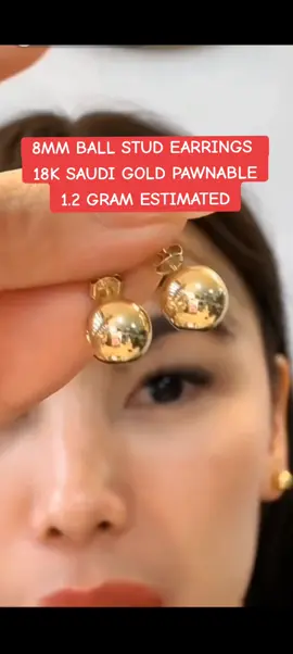 8mm Ball Stud Earrings 18k saudi gold pawnable 1.2 gram estimated #ballstudearrings #18ksaudigoldpawnable💯 #legit💯 #realgold #mjmgoldjewelry #clicktheyellowbaskettoorder👇 