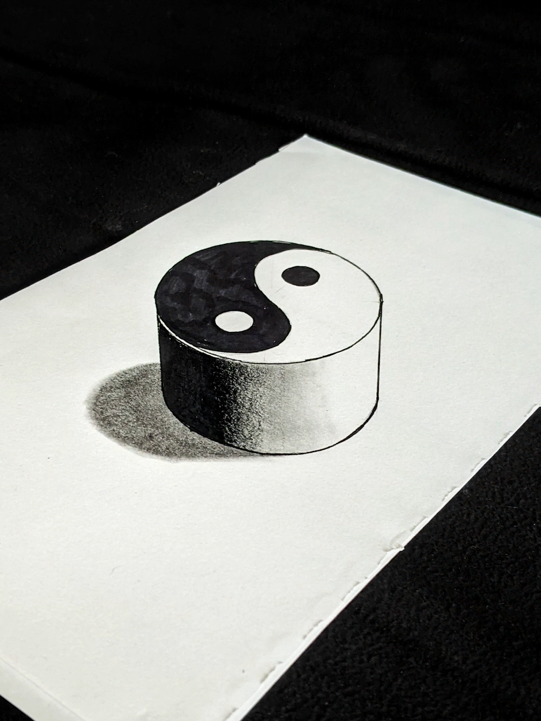Como dibujar el yinyang 3D | 3D drawing #3ddrawing #drawing #art #dibujo3d #easyart #trending #style