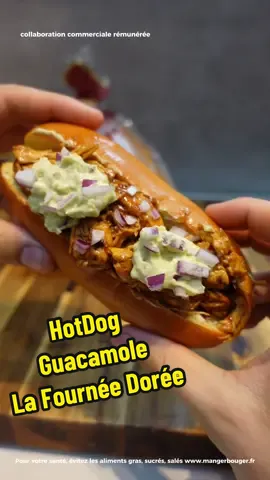 Avec @lafourneedoree on te propose un Hot Dog revisité guacamole et poulet effiloché avec les délicieux Brioch' Hot Dogs 🌭🥑 #collaborationcommerciale #hotdog #poulet #guacamole #briochhotdogs #lafourneedoree #recettefacile