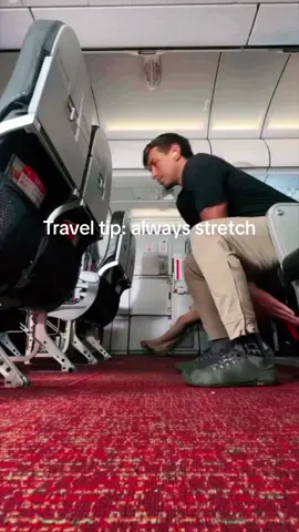 Travel tips: keep it real and stretch when you fly.. itll go a long way  #airline #flying #fyp #foryou #stretch 