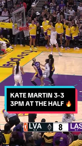 Rookie Kate Martin is on fire in her first career start, dropping 11 PTS by halftime and going a perfect 3-3 from deep 🔥 WNBA Commissioner's Cup presented by @Coinbase | LVA-LAS on League Pass