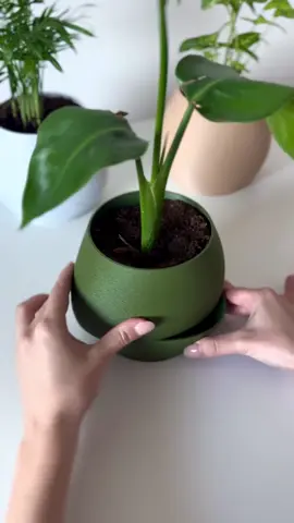 Brother what’s that? 🤔 A 3D printed self-watering planter! 🪴 It uses a basic cotton string to adsorb water from the hidden reservoir 💧 perfect for your days away 🏖️ Download the model and print it youself, link in my bio 🗒️ Filament: @polymaker_3d PolyTerra PLA 🎨 Army Green🐢, Marble White🐭& Peanut 🥜 Model: by me, download on @cults3d ✨ link in my bio ✏️ . . . . #3dprinting #3dprint #garden #gardening #planter #selfwatering #selfwateringplanter #smartplantcare #crafts #SmallBusiness