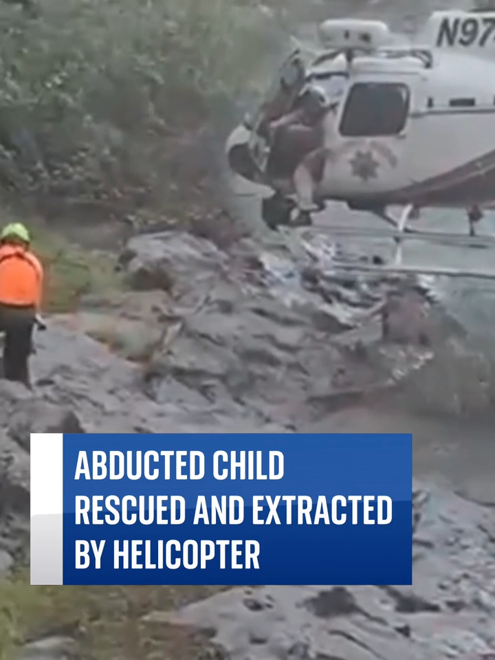 Abducted three-year-old child found and extracted by helicopter.  🔗 Tap the link in our bio for more  #skynews