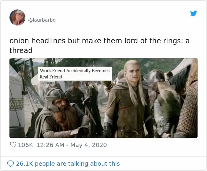 Just a coupla headlines  #lotr #lotrtok #awesome #onion #john 