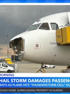 An Austrian Airlines flight suffered significant damage from hail, which took off part of the airplane's nose on Sunday, the airline said. A Mayday call was made due to the damage. Read more at abc7chicago.com #news #austrianairlines #fyp #planes #vienna #mallorca