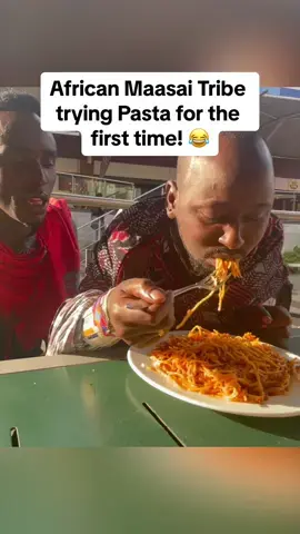 I think we are gonna try spaghetti  Bolognese a la cowblood. The Maasai Version! 😂🩸 #funny #fy #pasta #foodreview #italianfood #fyp #foryou #spaghetti #viral #firsttime #trying #maasaiboys 