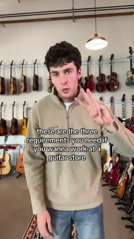 Are you qualified to work at a guitar store? Let us know what you think in the comments! #guitartok #guitarshop #malibumusic #captions #guitarstore 