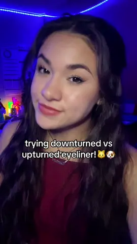 convinced neither look good. #drafts #downturnedeyeliner #eyelinerhack #makeuptutorial #egirlmakeup 