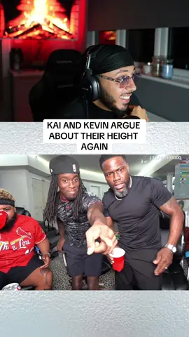 Kai and Kevin arguing about height again #fyp #kevinhart #kaicenat #druski 