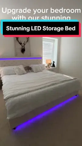 Stunning LED Storage Bed #tiktokshopsummersale #bed #beds #tiktok #fyp #led #Storage bed