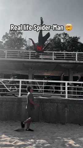 That was tough 🔥 (via @Hero DW) #spiderman #backflip #flip #skill #smooth 