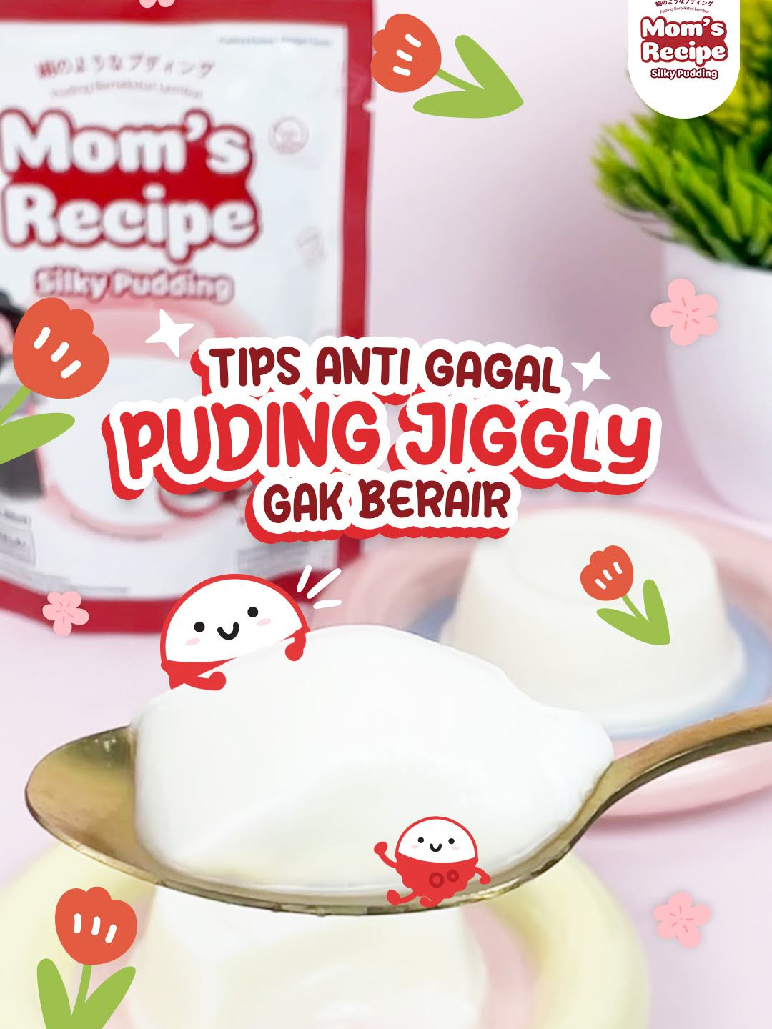 Moms, siapa yang kalo masak puding hasilnya malah jadi berair? Mom's Recipe Silky Pudding punya cara biar kesukaan si kecil gak jadi berair lagi nih, bahkan kalo disimpen seharian di kulkas, dan pastinya masih #JigglyBanget 🥰