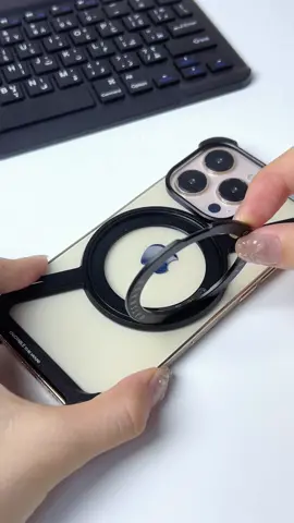 This iPhone-specific metal stand phone case is so cool! #iphonecase #iphonecases#iphonemetalcase#iphone15promax #phonecase #coolthings #usa_tiktok #umboxing #fyp #foryou #techtok#magsafecase