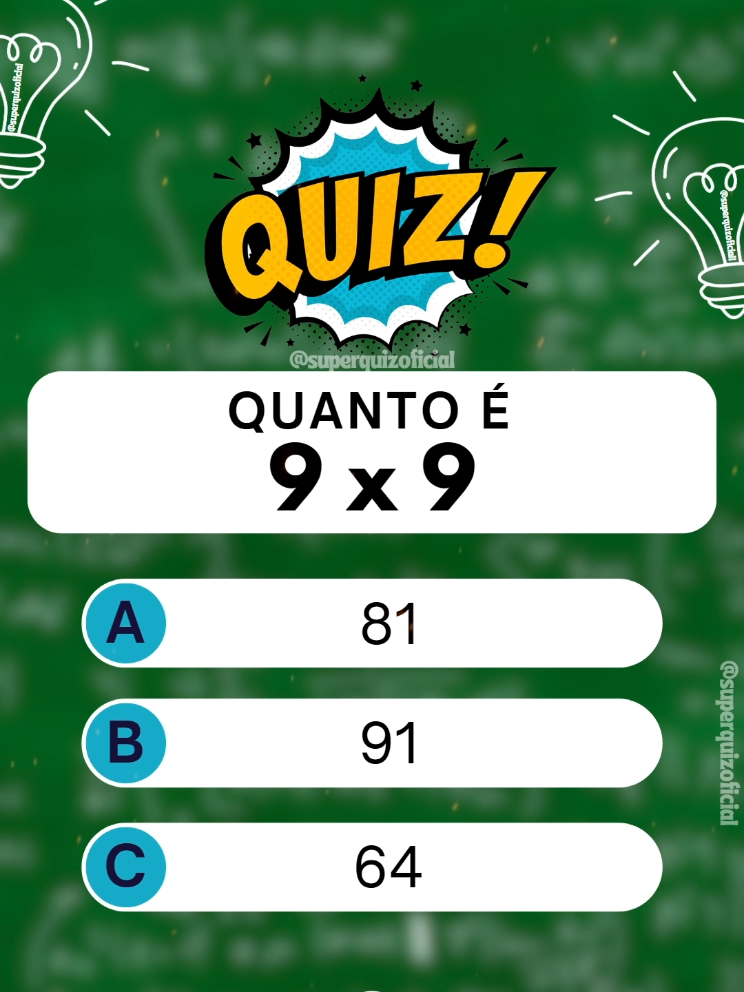 SUPER QUIZ Matemática RESPONDA #quiz#quizmatematika#matematika#matematica #matematicas#quizz#contasmatematicas#contas#conhecimento#conhecimentosgerais#desafio#jogos#charada#charadas#charadasmentais#quizperguntas#quiztiktok#quiztime#quiztok#superquiz#pergunta#perguntas#desafio#raciocíniológico#aprender#testedeqi