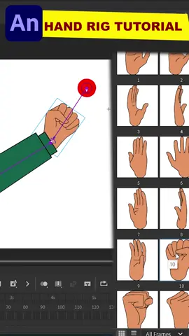 👌😎Hand RIGGING in ADOBE ANIMATE Short #rigging #adobe#tutorial #design #2D #character #2dcharacters #animation #cartoons