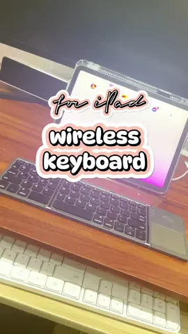 Wireless Keyboard with Trackpad. Foldable and sleek keyboard compatible with gadgets and laptop. #keyboard #wirelesskeyboardipad #wirelesskeyboardset #minimalistkeyboard #keyboardreccomendation #silentkeyboard 