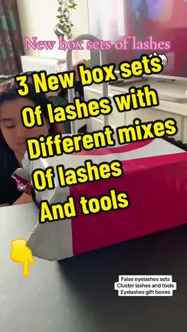 New box sets of lashes, false eyelashes, strip lashes cluster lashes and tools. 4 different box sets. #eyelashes #lashes #eyelashextensions #falseeyelashes #eyelashbox #makeup #tiktokmademebuyit #tiktokshop #bargin