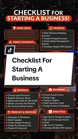 Checklist For Starting A Business 💡💵📈 #howtostartabusiness #businessplan #business #startup #startabusiness 