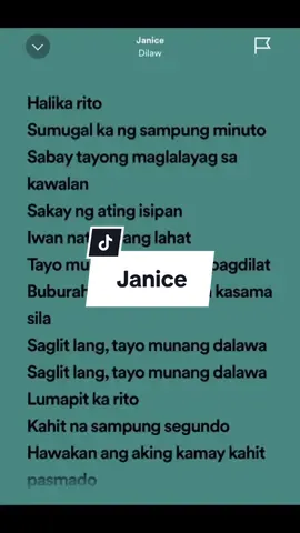 Janice full lyrics 🎶 By: Dilaw #musiccollection #spotify #singalong 