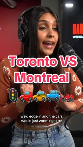 Who’s worse on the streets? Toronto or Montreal? 🤷‍♀️ Deepa went to Montreal over the weekend and doesn’t know why drivers weren’t nice to her. Daryn has a theory…  @Daryn Jones @Deepa Prashad @Leah Abrahams 