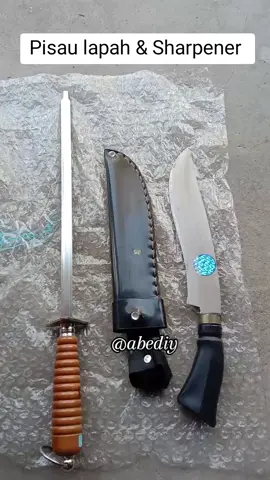 pisau lapah daging dengan knife sharpener steel #knifesharpeners #knifesharpener #pisaulapah 