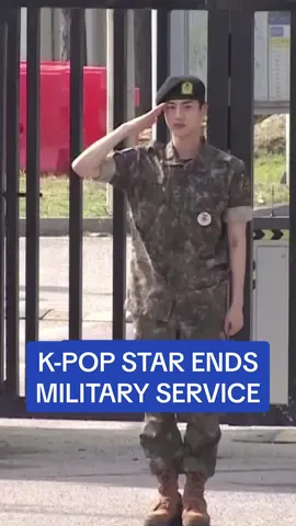 Jin was in tears as he ended over 500 days of military service. He was met by his BTS bandmates J-hope, V, RM, Jungkook, and Jimin.  🎥Reuters  #bts #jin #jungkook #jhope #v #RM #jimin #southkorea #korea 