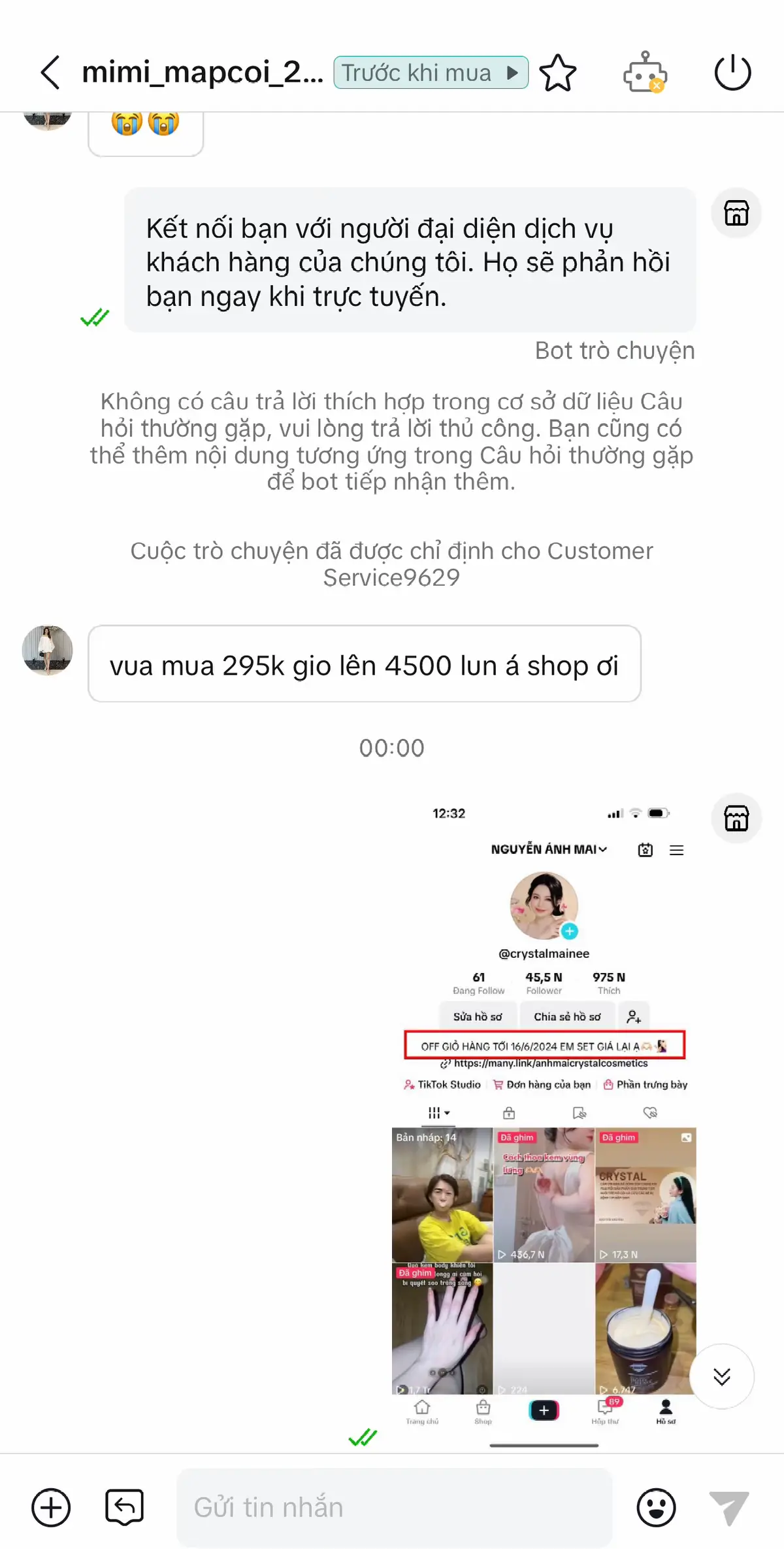 Là sao khúc này t chưa hiểu 🙂🙂🙂 tuii để chế độ nghỉ lễ tóp tóp trừ điểm. Nên tui phải mở lại giỏ hàng nhưng set giá thêm số 0 để KHÁCH HÀNG khoan mua. Trên đầu nick là OFF TỚI 16/6 BÁN LẠI SẼ SET GIÁ LẠI lunnn roài á =)))) 