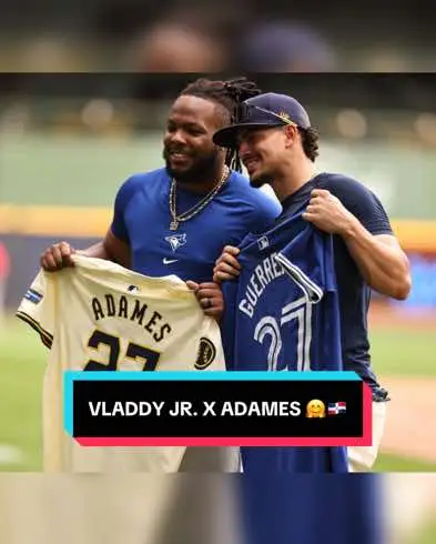 Vladdy Jr. Guerrero + Willy Adames = Hermandad 🤗🇩🇴🙌 #lasmayores #MLB #sports #baseball #bluejays #toronto #brewers #milwaukee #vladdyjr #willyadames #beisbol #mlbdominicana #brothers #Love #friendship #friends #hug  @Willy Adames @Vladdyjr @Toronto Blue Jays @Brewers 