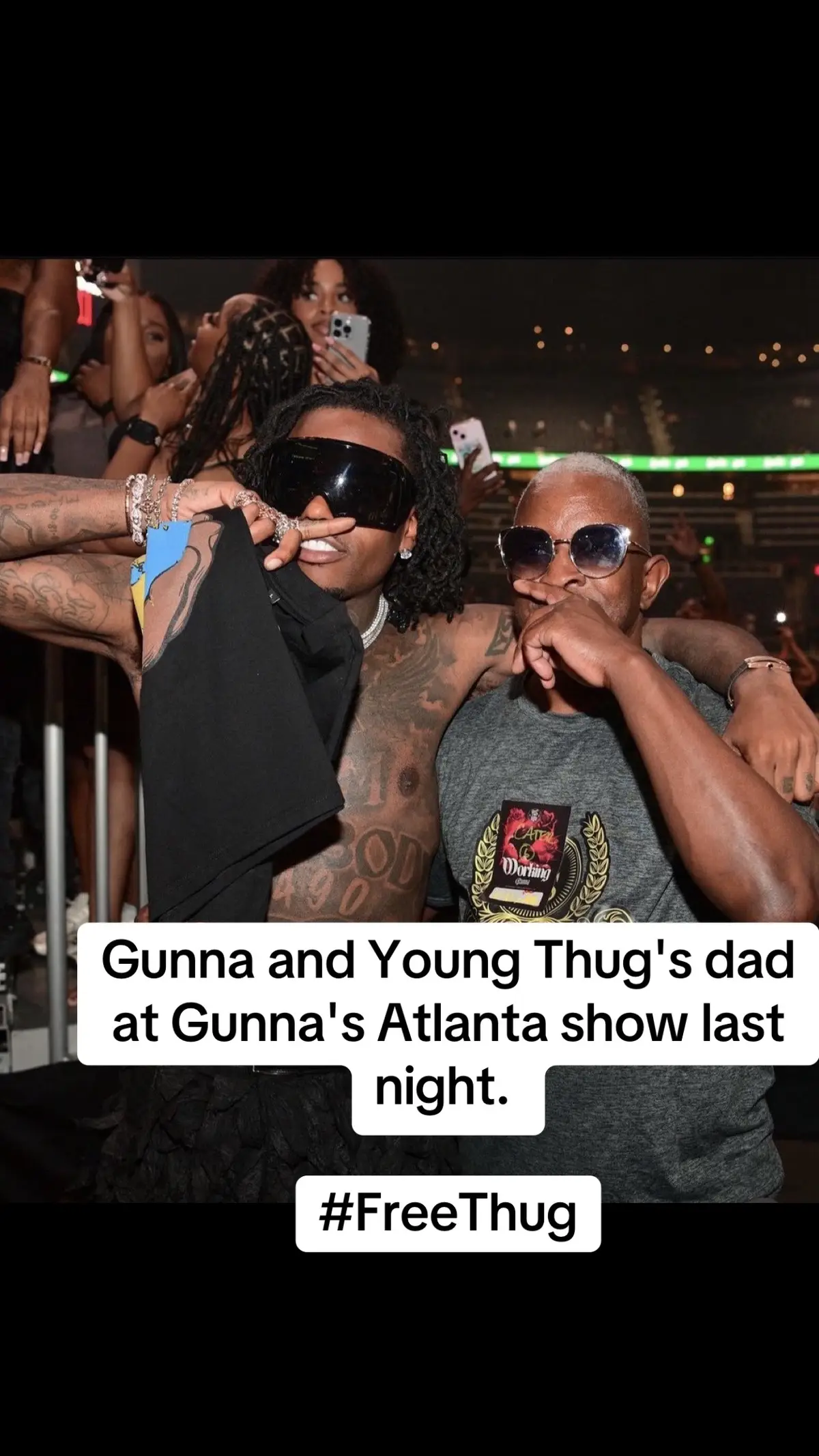 Gunna and Young Thug's dad at Gunna's Atlanta show last night.  #freethug 