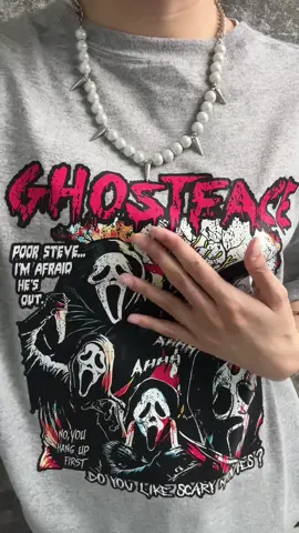Go get your ghostface shirt #skeleton #screammovie #ghostface #horror #horrortok #horrorshirt #halloween #billyloomis #stumatcher #ghostfaceshirt #halloweenshirt 