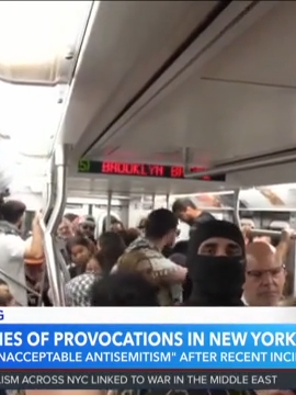 Video shows apparent pro-Palestinian protesters on a crowded subway car at New York City's Union Square subway station, yelling as part of a call-and-response chant, 