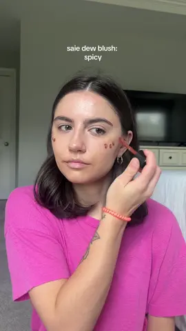 Replying to @tiffy ✝️ THE summer blush ❤️‍🔥  @Saie dew blush in spicy  #summermakeup #terracottablush 