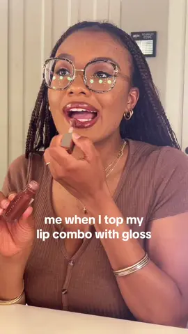 BOOMSHAKALAKAAAAAA 😍🤭👏🏽 especially if its a Fenty Gloss Bomb 🤩 #lipgloss #lipcombo #brownlipcombo #blackgirlmakeup #makeup #beauty 