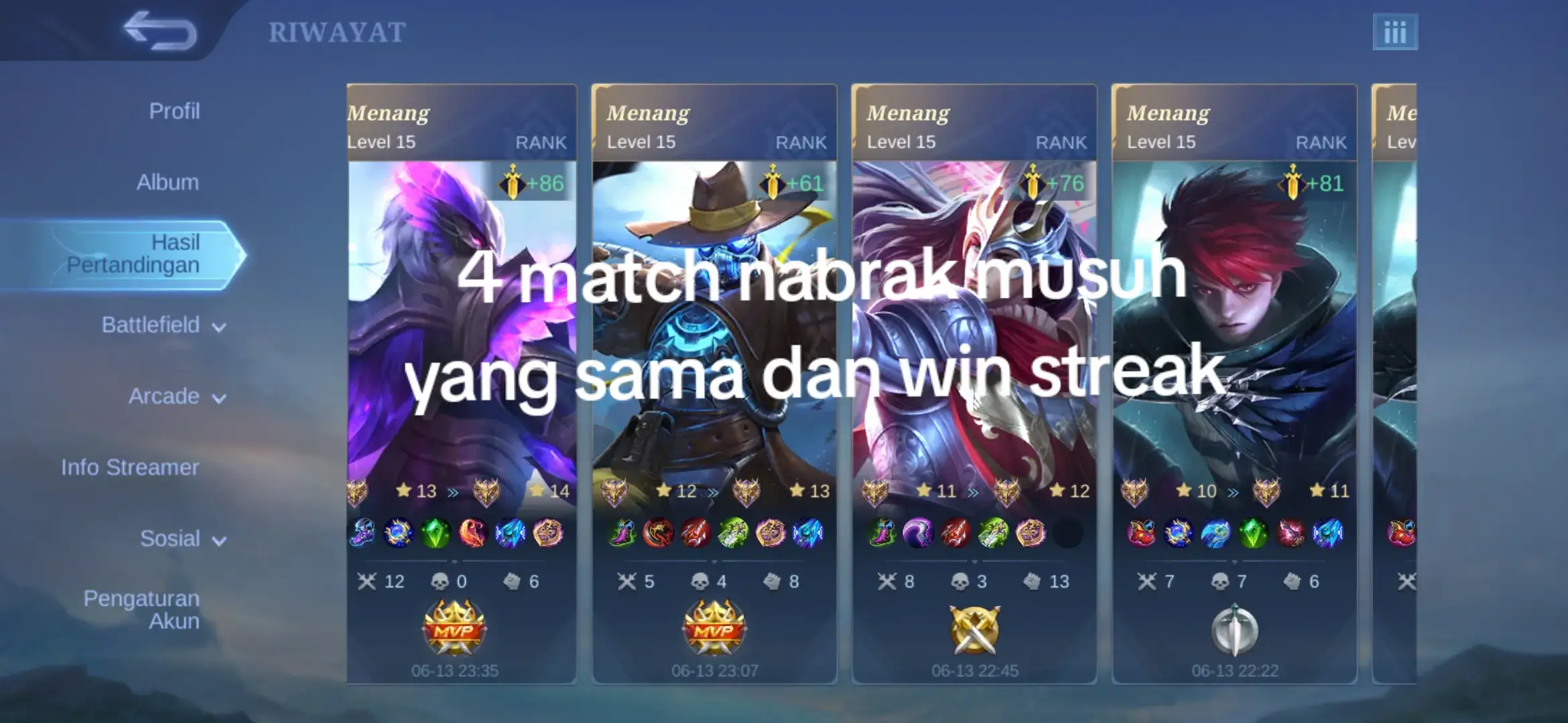 kejadian kocak Mabar ber5 tadi malem sama temen rumah nabrak musuh yang sama 4X #mobilelegends #mlbb #ml #ramaikan #mole 