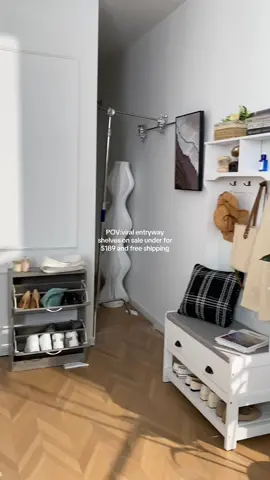 Viral entryway shelves on sale under for $189 and free shipping now #fufugaga #tiktokshop #fyp #tiktokshopsummersale #freeshipping #entryshelves #storagebench 
