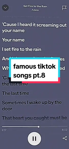 famous tiktok songs part 8 #iamback #fyp #viral #spotify_ #tiktoksongs #famoussongsontiktok #famoustiktoksongs #famoustiktok #song #speedsongs #adele  #TikTokPromote #CapCut #fypシ