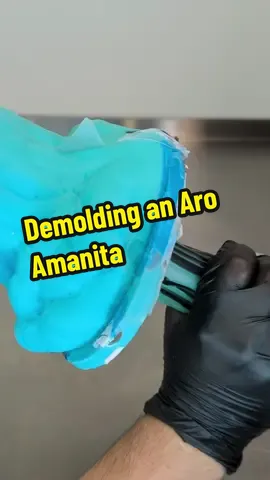 Demolding an aro pride Amanita #fantasytoys #monsterfudgers #silicone #queerownedbusiness #pridemonth #mushroom 
