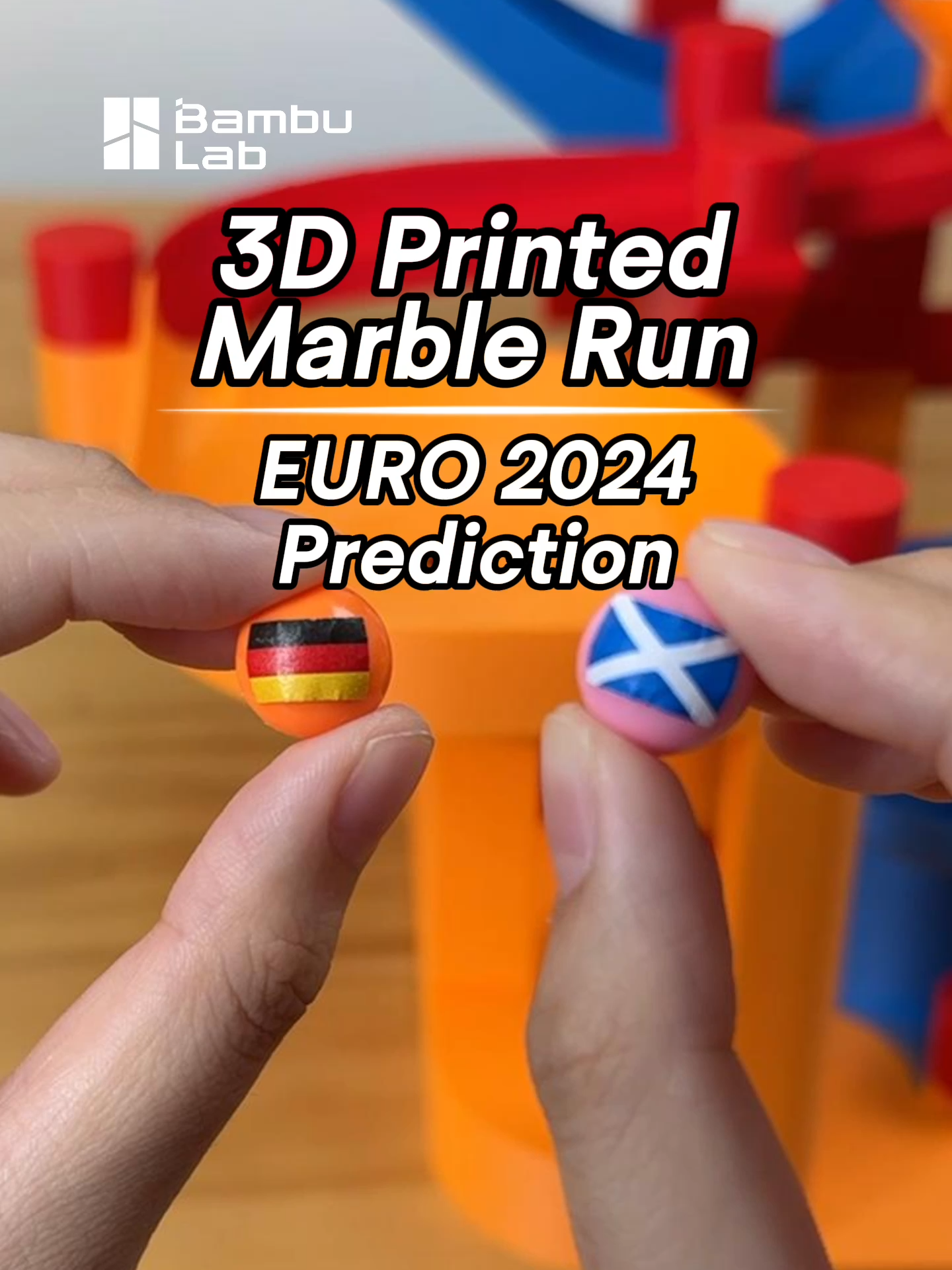 4 years later, still sharing memories with your EURO buddy? Dreams made during that game...fulfilled? Football. More than just players' stories, it's our own heroic dreams taking the field.  Who will you be cheering on this year? Model: Marble Run 003 Designer: Bambu Lab Model file from MakerWorld. #bambulab #EURO2024 #3Dprintinglife #3dprinter #germanyvsscotland