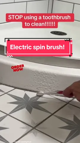 Electric sprin brush ON SALE!  Grab it now! #electricspinscrubber #CleanTok #cleaning #tiktokmademebuyit #easyclean #spinbrush #bathroomcleaning 